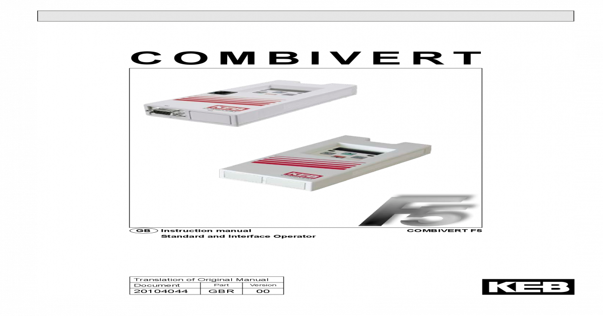 Keb Combivert F5 User Manual Pdf